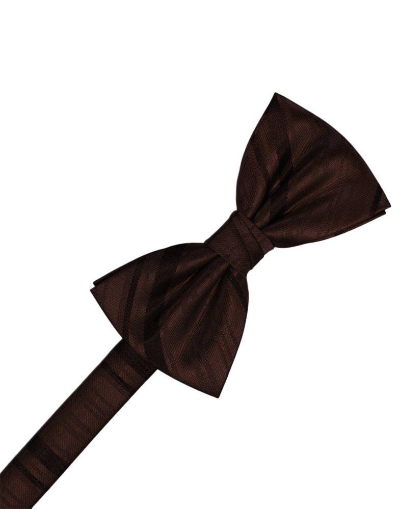 Truffle Striped Satin Bowtie