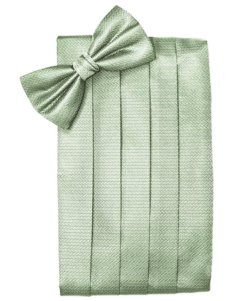 Mint Herringbone Cummerbund