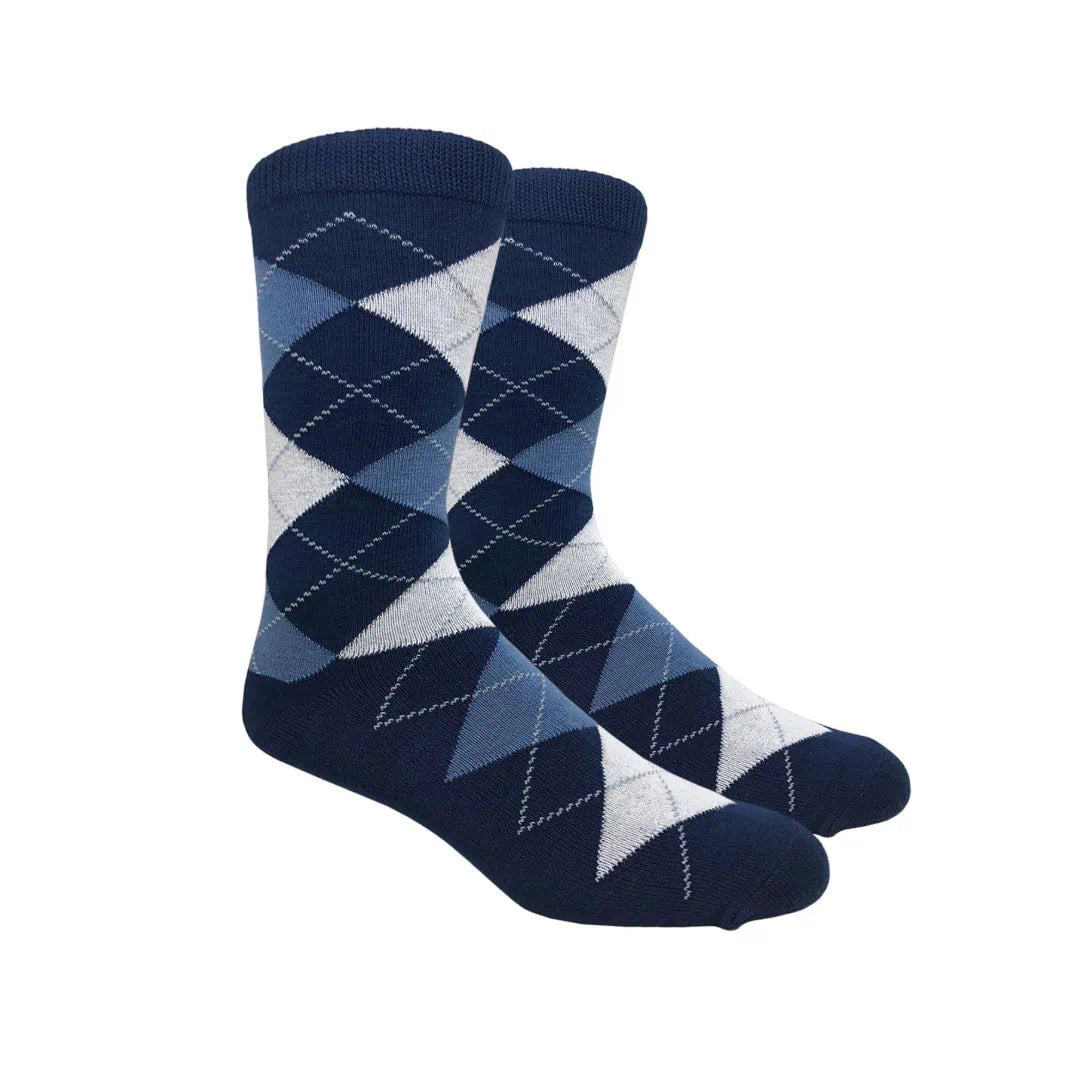Navy Argyle Socks