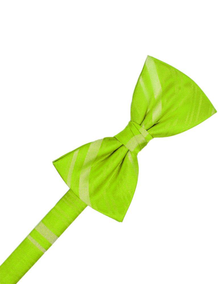 Lime Striped Satin Bowtie