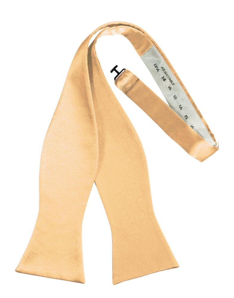 Apricot Self-Tie Solid Satin Bowtie