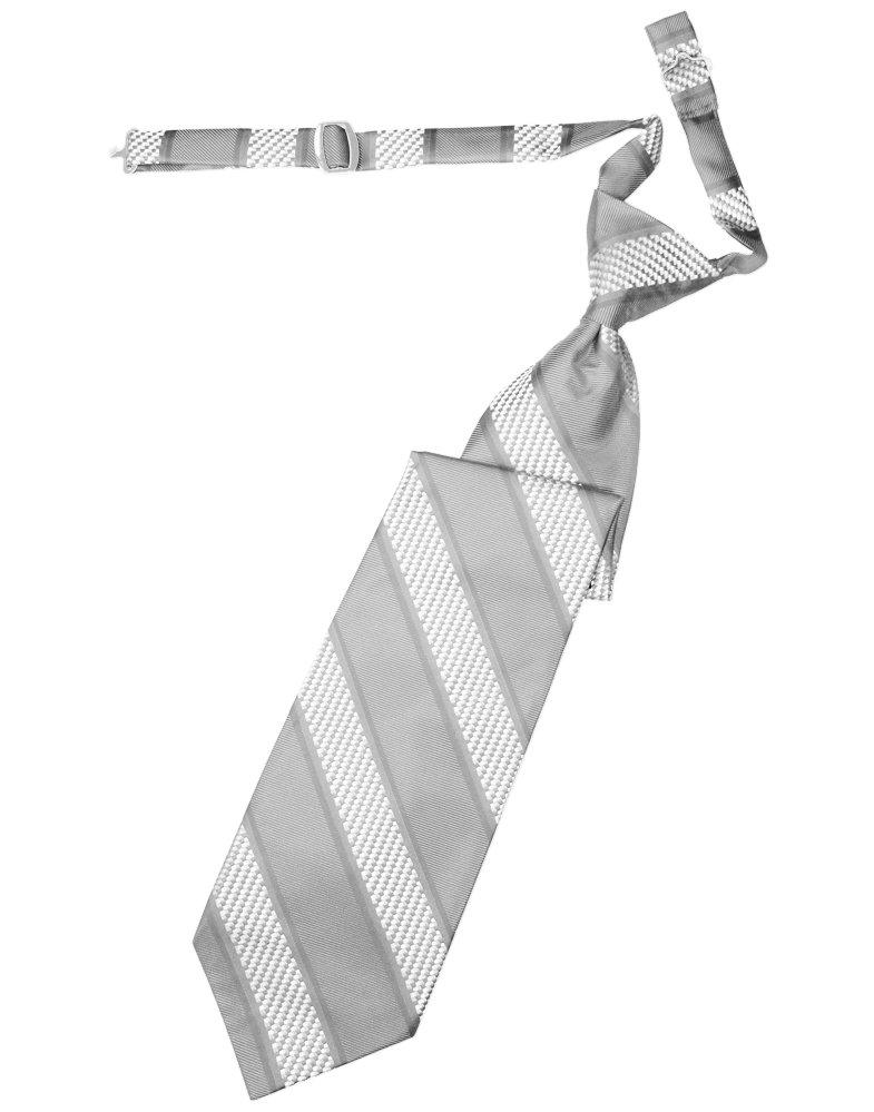 Silver Venetian Stripe Long Tie
