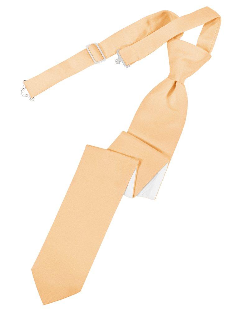 Apricot Solid Satin Skinny Tie
