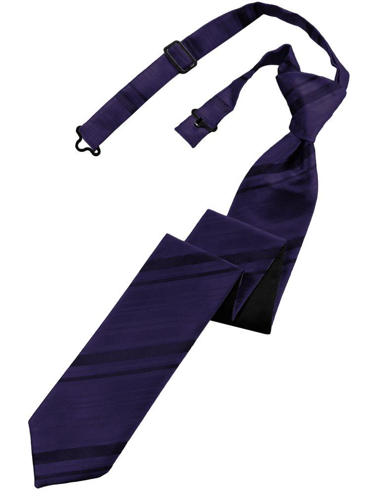 Amethyst Striped Satin Skinny Tie
