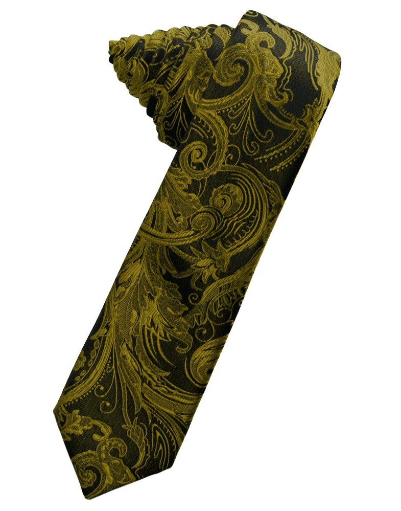 New Gold Tapestry Skinny Suit Tie