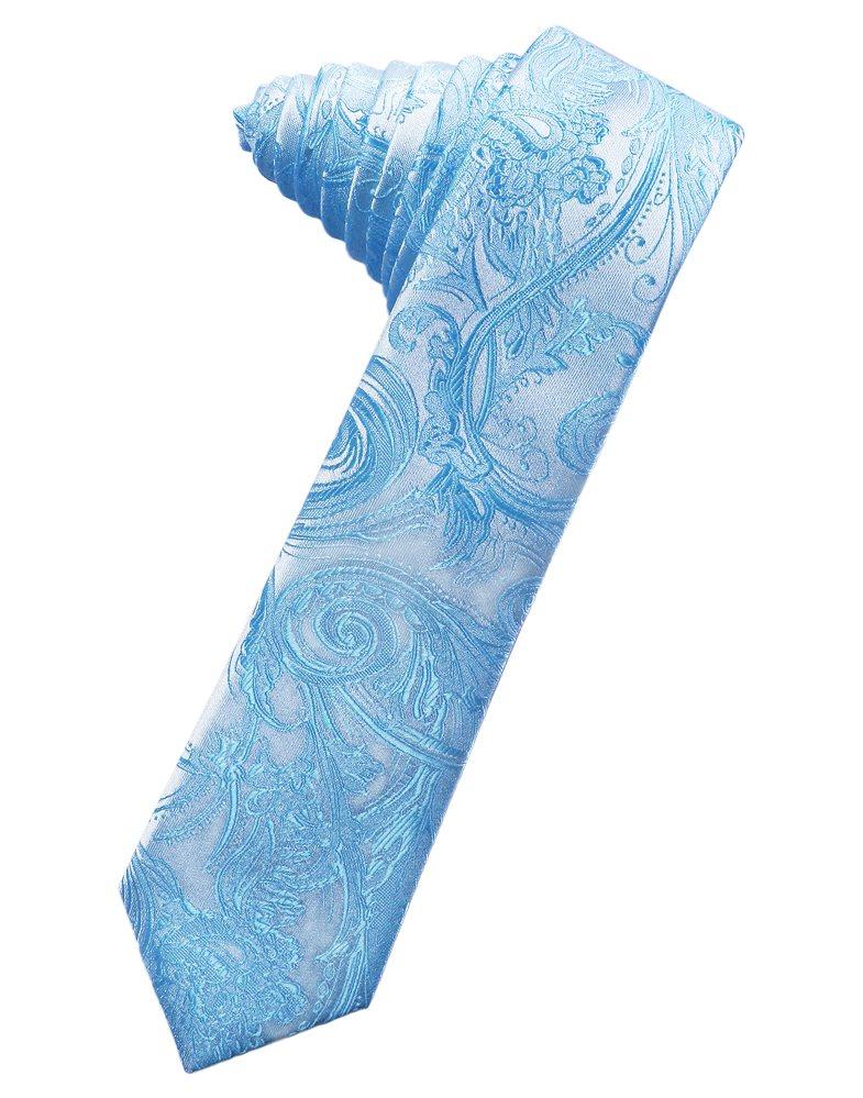 Turquoise Tapestry Skinny Suit Tie