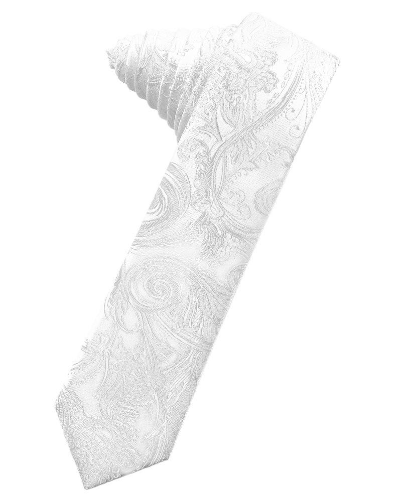 White Tapestry Skinny Suit Tie
