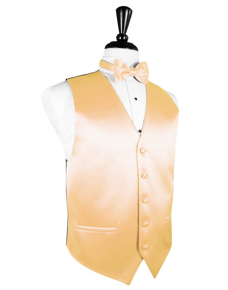 Apricot Solid Satin Vest