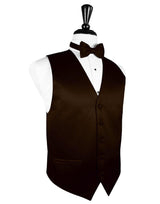 Chocolate Solid Satin Vest