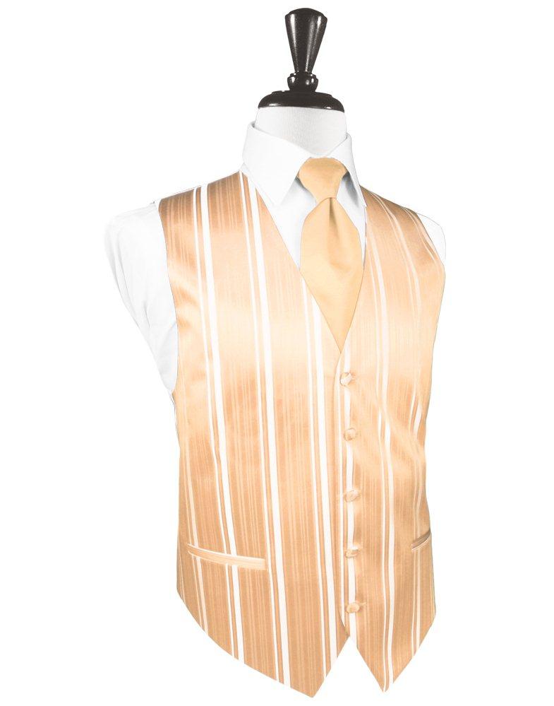 Apricot Striped Satin Vest